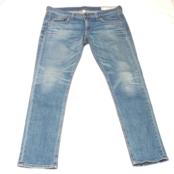 rag & bone Denim - Rag & Bone Tomboy Mid Rise Crop Jeans Wash West Village Distressed Size 27